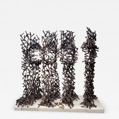 Bradley Foster Massive Garden Modernist Nebula Sculptures By Bradley Foster Railroad Tie welded - 1955236
