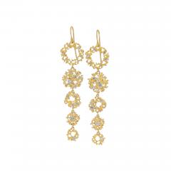 Branch Diamond Galaxy Yellow Gold Dangle Drop Earrings - 4817617