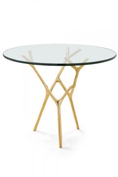 Branco Modern Polished Bronze and Glass Branch Form End Side Table - 4171342