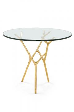 Branco Modern Polished Bronze and Glass Branch Form End Side Table - 4171346