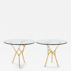 Branco Modern Polished Bronze and Glass Branch Form End Side Table - 4196137