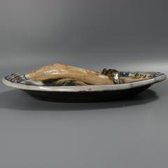 Brard French Palissy Majolica Wall Platter with Fish - 3996354