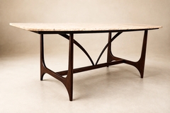Brasilia Dining Table in Brazilian Rosewood Marble Brazil c 1965 - 4693977