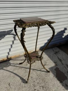 Brass 2 Tiered Granite Top Plant Stand - 4386435