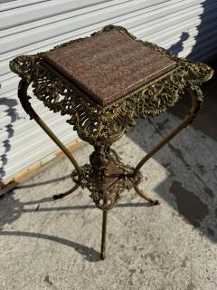 Brass 2 Tiered Granite Top Plant Stand - 4386471