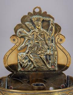 Brass Chamberstick Featuring an American Indian - 4315346