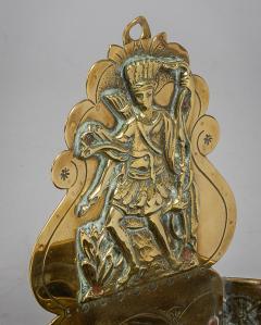 Brass Chamberstick Featuring an American Indian - 4315348