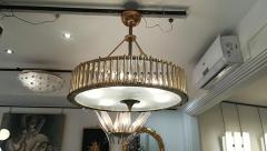 Brass Chandelier with Crystal Inserts - 1114537