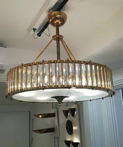 Brass Chandelier with Crystal Inserts - 1114541