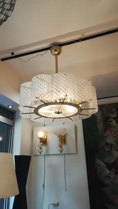 Brass Chandelier with Crystal Inserts and Murano Glass - 1114530