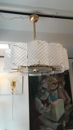 Brass Chandelier with Crystal Inserts and Murano Glass - 1114534