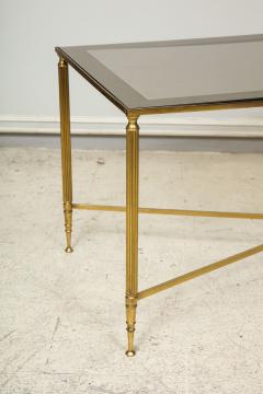 Brass Cocktail Table Smoked Glass Top on Stretchers Base - 1110696