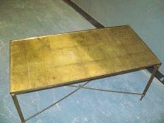 Brass Coffee Table with Gold Leafed Glass Top - 343498