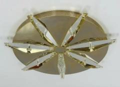 Brass Crystal Ceiling Wall Light Made in Italy - 3859595