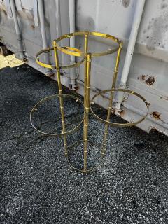 Brass Faux Bamboo Adjustable 4 Shelf Plant Stand - 4511346