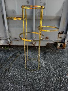 Brass Faux Bamboo Adjustable 4 Shelf Plant Stand - 4511349