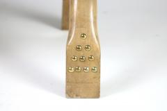 Brass Fitted Wood and Leather Camel Stool - 1363562
