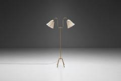 Brass Floor Lamp with Adjustable Arms Sweden 1940s - 4072234