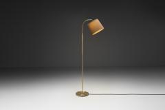 Brass Floor Lamp with Curved Neck Europe Mid 20th Century - 4566759