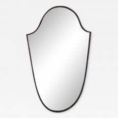 Brass Frame Italian Shield Mirror 1950s - 989544