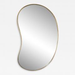 Brass Free Form Haricot Mirror Italy 1950s - 2823237