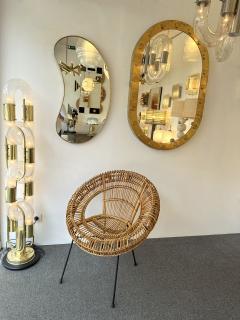 Brass Free Form Haricot Mirror Italy 1950s - 3132814