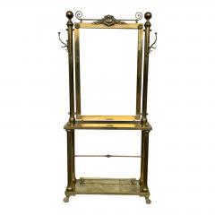 Brass Hall Tree Console Table Mirror - 1516769