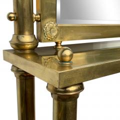 Brass Hall Tree Console Table Mirror - 1516778