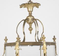 Brass Hexagonal Three Light Lantern with Putti - 2116984