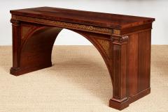 Brass Inlaid Arched Rosewood Console Table - 4375634