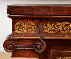 Brass Inlaid Arched Rosewood Console Table - 4375637
