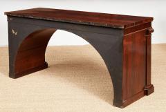 Brass Inlaid Arched Rosewood Console Table - 4375642