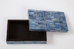 Brass Inlay Stripe Blue Bone Box - 2741529