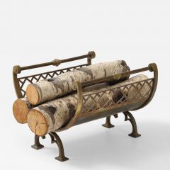 Brass Latice Fireplace Log Holder - 4337785