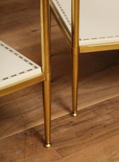 Brass Leather Side Tables - 1122943