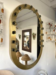 Brass Mirror Glass Cabochon Decor Italy 1990s - 2845005