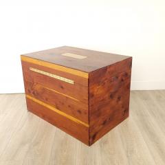 Brass Mounted Camphor Campaign Trunk Vintage - 3704044