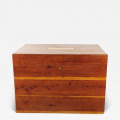 Brass Mounted Camphor Campaign Trunk Vintage - 3706474