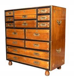 Brass Mounted Mahogany Campaign Chest - 4643505