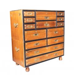 Brass Mounted Mahogany Campaign Chest - 4643536