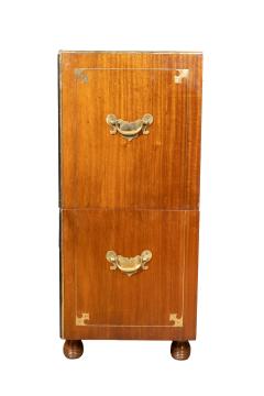 Brass Mounted Mahogany Campaign Chest - 4643539