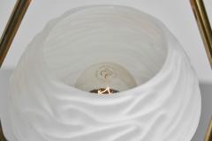 Brass Pendant Lamp with Textured Opal Glass Shade Europe Mid 20th Century - 4142734