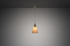 Brass Pendant Light with Opal Glass Shade Europe 1960s - 4638281