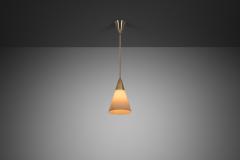 Brass Pendant Light with Opal Glass Shade Europe 1960s - 4638283
