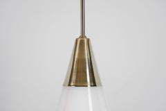 Brass Pendant Light with Opal Glass Shade Europe 1960s - 4638286
