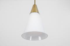 Brass Pendant Light with Opal Glass Shade Europe 1960s - 4638288
