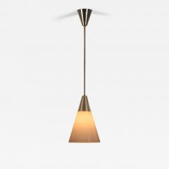 Brass Pendant Light with Opal Glass Shade Europe 1960s - 4648644