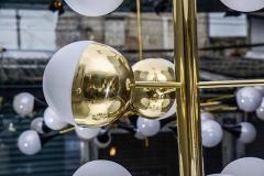 Brass Pendants with Half Glass Globes - 4719126