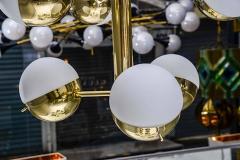 Brass Pendants with Half Glass Globes - 4719129