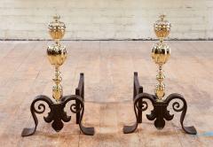 Brass Pomegranate Andirons - 3039300